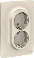 Розетка с заземлением Schneider Electric Unica New 1-м. 2 мод. шторки бежевый